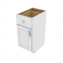 Shaker Designer White Slab Single Door Vanity Base 15" W x 34.5" H x 21" D 15" W
