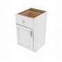 Shaker Designer White Slab Single Door Vanity Base 18" W x 34.5" H x 21" D 18" W