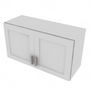 Shaker Designer White Double Door Wall Cabinet - 33" W x 18" H x 12" D 33" W