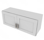 Shaker Designer White Double Door Wall Cabinet - 36" W x 15" H 36" W