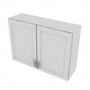 Shaker Designer White Double Door Wall Cabinet with Center Stile - 42" W x 30" H x 12" D 42" W