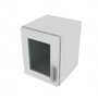 Shaker Designer White Wall Stacking Cabinet with Glass - 12" W x 15" H x 12" D 12" W