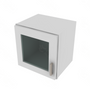 Shaker Designer White Wall Stacking Cabinet with Glass - 15" W x 15" H x 12" D 15" W