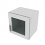 Shaker Designer White Wall Stacking Cabinet with Glass - 15" W x 15" H x 12" D 15" W