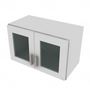 Shaker Designer White Wall Stacking Cabinet with Glass - 24" W x 15" H x 12" D 24" W