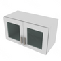 Shaker Designer White Wall Stacking Cabinet with Glass - 27" W x 15" H x 12" D 27" W