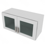 Shaker Designer White Wall Stacking Cabinet with Glass - 30" W x 15" H x 12" D 30" W