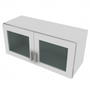 Shaker Designer White Wall Stacking Cabinet with Glass - 33" W x 15" H x 12" D 33" W