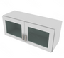 Shaker Designer White Wall Stacking Cabinet with Glass - 36" W x 15" H x 12" D 36" W