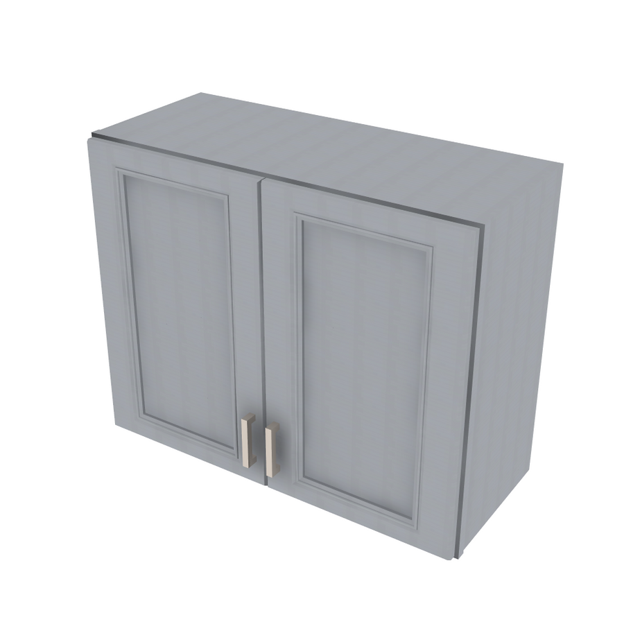 Brooklyn Modern Grey Double Door Wall Cabinet - 30" W x 24" H x 12" D 30" W