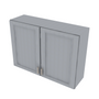 Brooklyn Modern Grey Double Door Wall Cabinet with Center Stile - 42" W x 30" H x 12" D 42" W