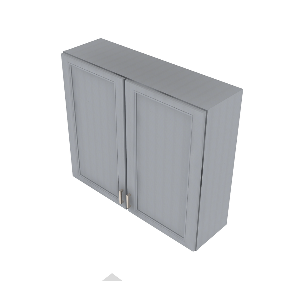 Brooklyn Modern Grey Double Door Wall Cabinet with Center Stile - 42" W x 36" H x 12" D 42" W
