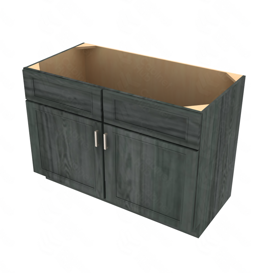 Brooklyn Slate Sink Base Cabinet with Center Stile - 48" W x 34.5" H x 24" D 48" W