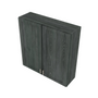 Brooklyn Slate Double Door Wall Cabinet with Center Stile - 42" W x 42" H x 12" D 42" W