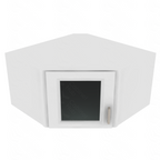 Brooklyn Bright White Corner Wall Stacking Cabinets with Glass - 27" W x 15" H x 12" D