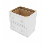 Brooklyn Bright White 2 Drawer Base Cabinet - 30"W x 34.5" H x 24" D