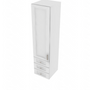 Brooklyn Bright White Wall Tower with 3 Drawers - 15" W x 60" H x 15" D 15" W