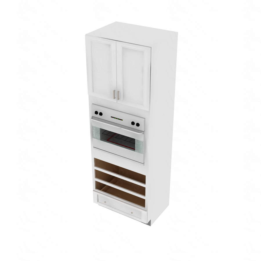 Brooklyn Bright White Oven Cabinet - 33" W x 96" H x 24" D 33" W