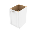Brooklyn Bright White 1 Trash Can Base (Full Height) - 18" W x 34.5" H x 24" D
