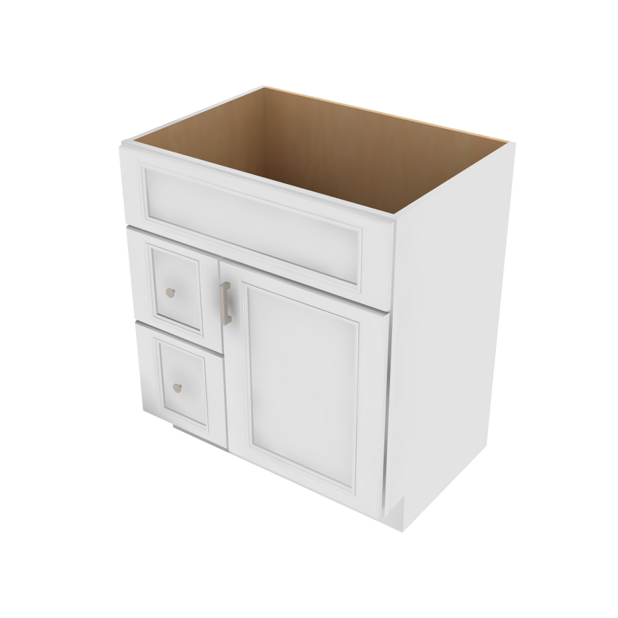Brooklyn Bright White Vanity Combo Cabinet Left - 30" W x 34.5" H x 21" D 30" W