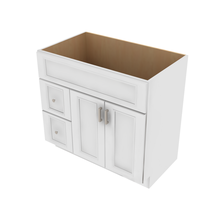 Brooklyn Bright White Vanity Combo Cabinet Left - 36" W x 34.5" H x 21" D 36" W