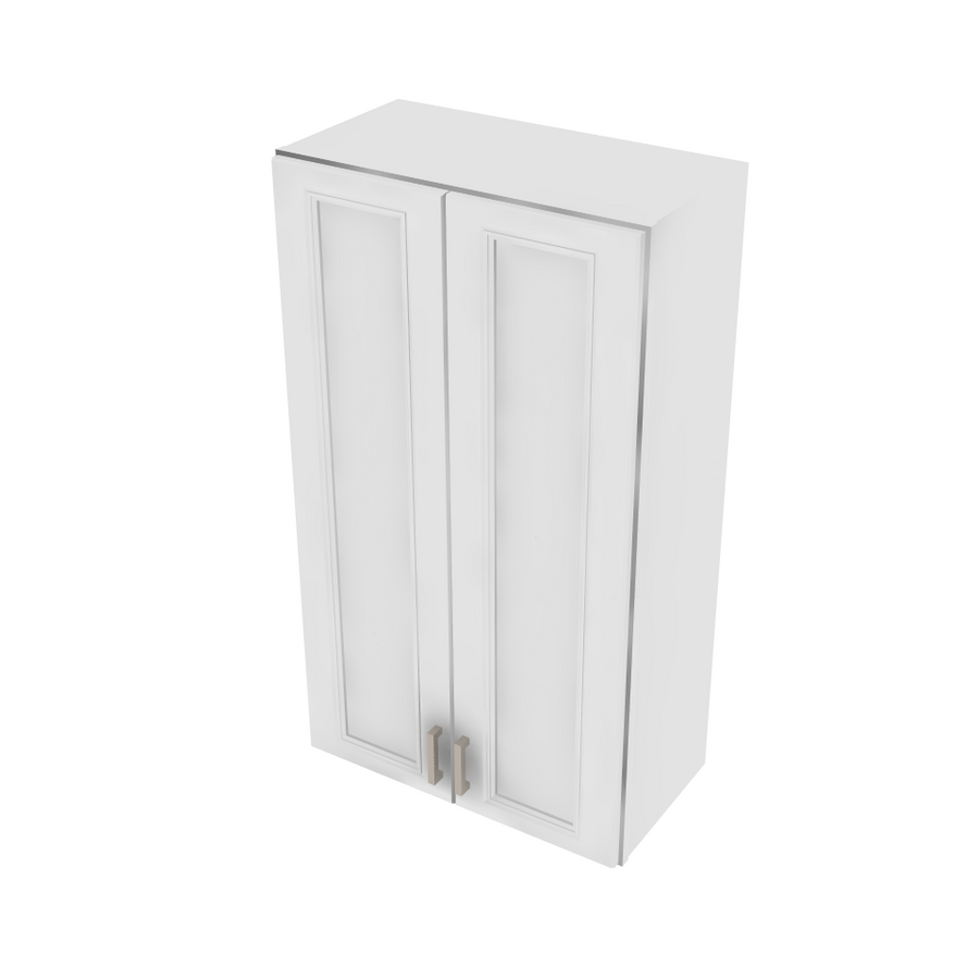 Brooklyn Bright White Double Door Wall Cabinet - 27" W x 42" H x 12" D 27" W