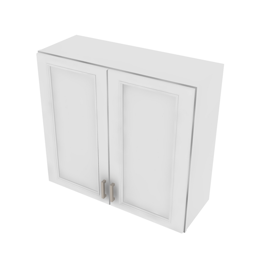 Brooklyn Bright White Double Door Wall Cabinet - 33" W x 30" H x 12" D 33" W