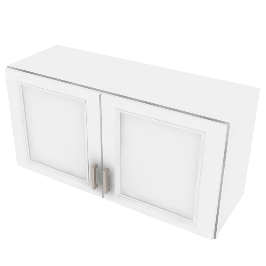 Brooklyn Bright White Double Door Wall Cabinet - 36" W x 18" H x 12" D 36" W