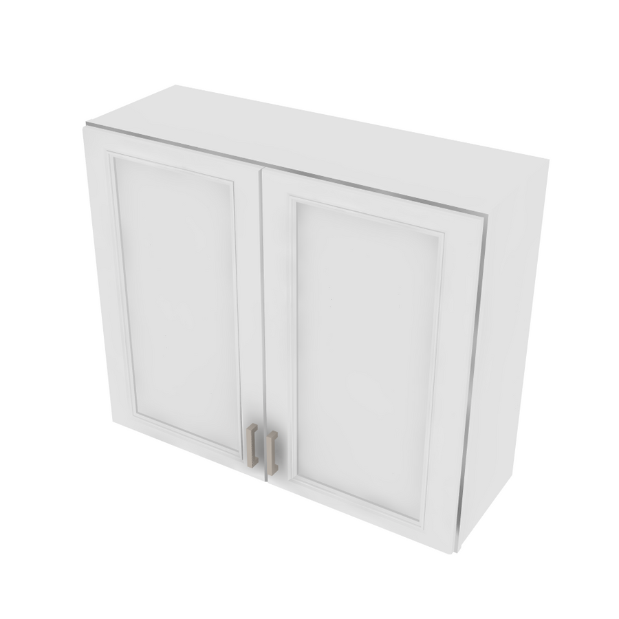 Brooklyn Bright White Double Door Wall Cabinet - 36" W x 30" H x 12" D 36" W