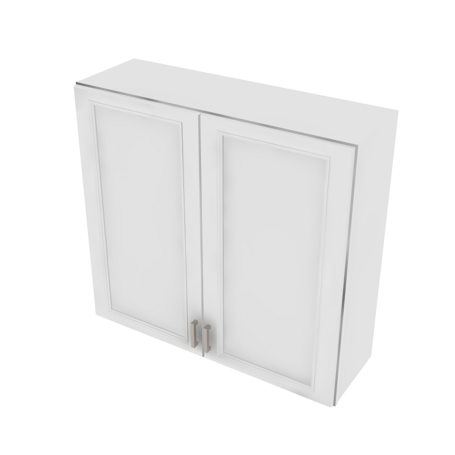 Brooklyn Bright White Double Door Wall Cabinet - 39" W x 36" H x 12" D 39" W