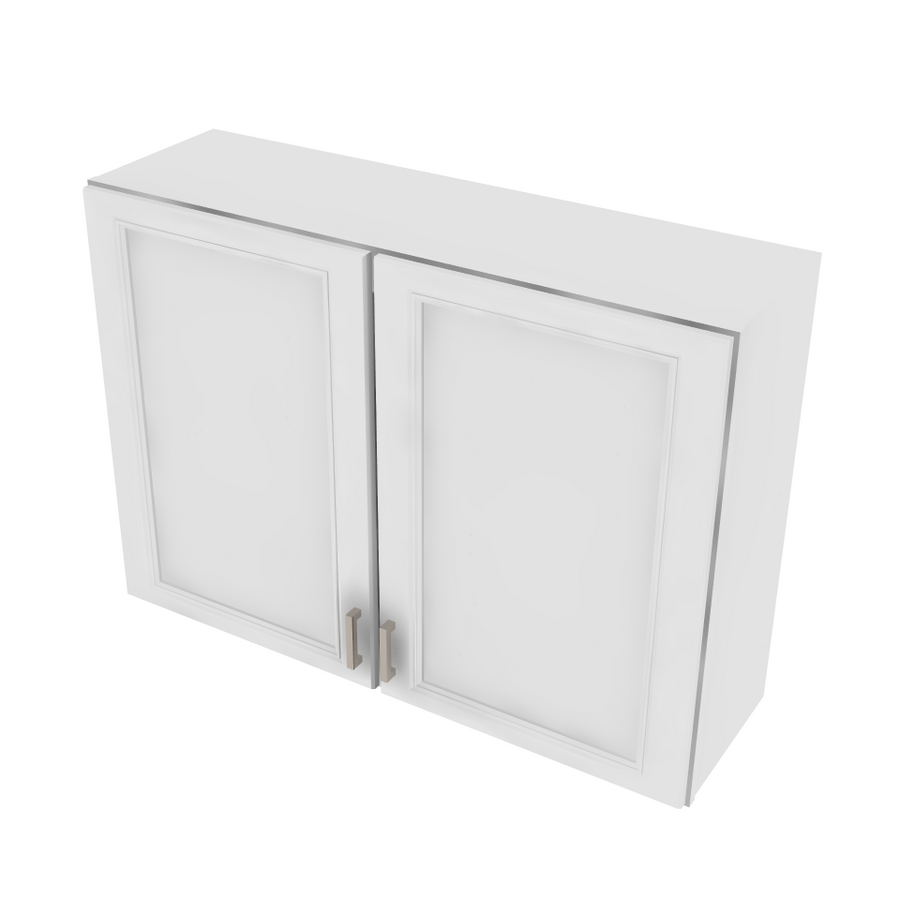 Brooklyn Bright White Double Door Wall Cabinet with Center Stile - 42" W x 30" H x 12" D 42" W
