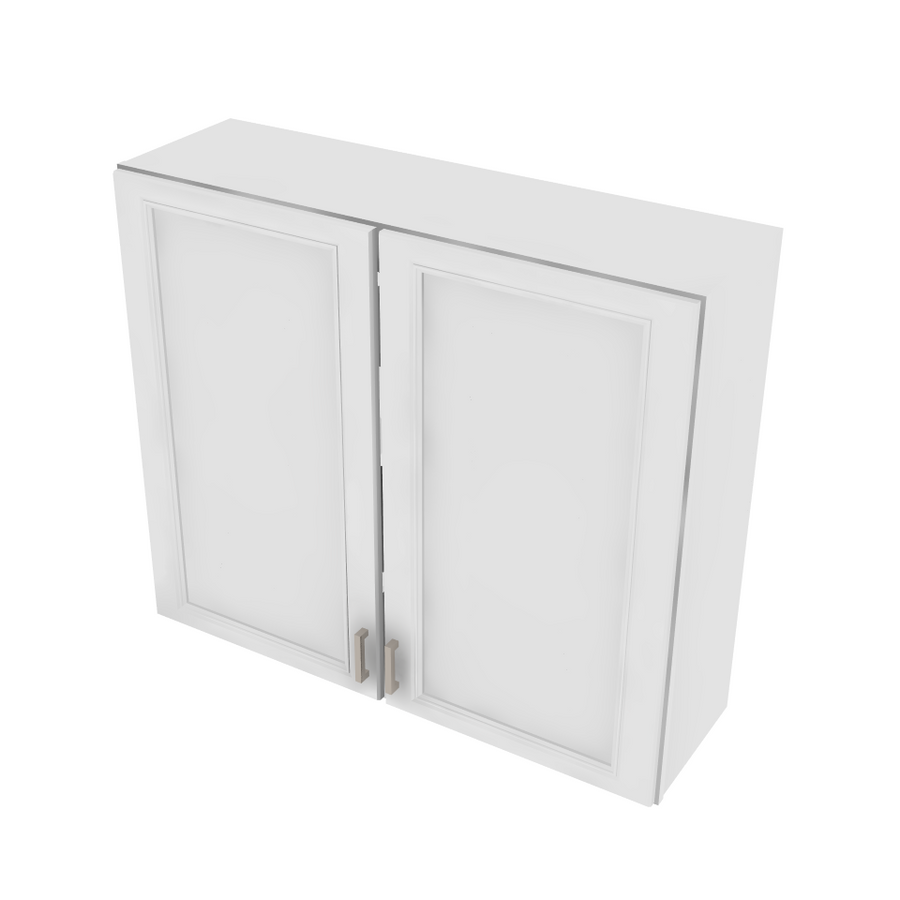 Brooklyn Bright White Double Door Wall Cabinet with Center Stile - 42" W x 36" H x 12" D 42" W