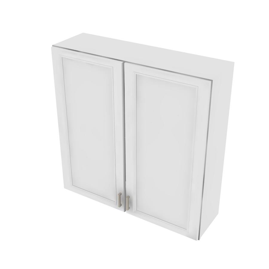 Brooklyn Bright White Double Door Wall Cabinet with Center Stile - 42" W x 42" H x 12" D 42" W