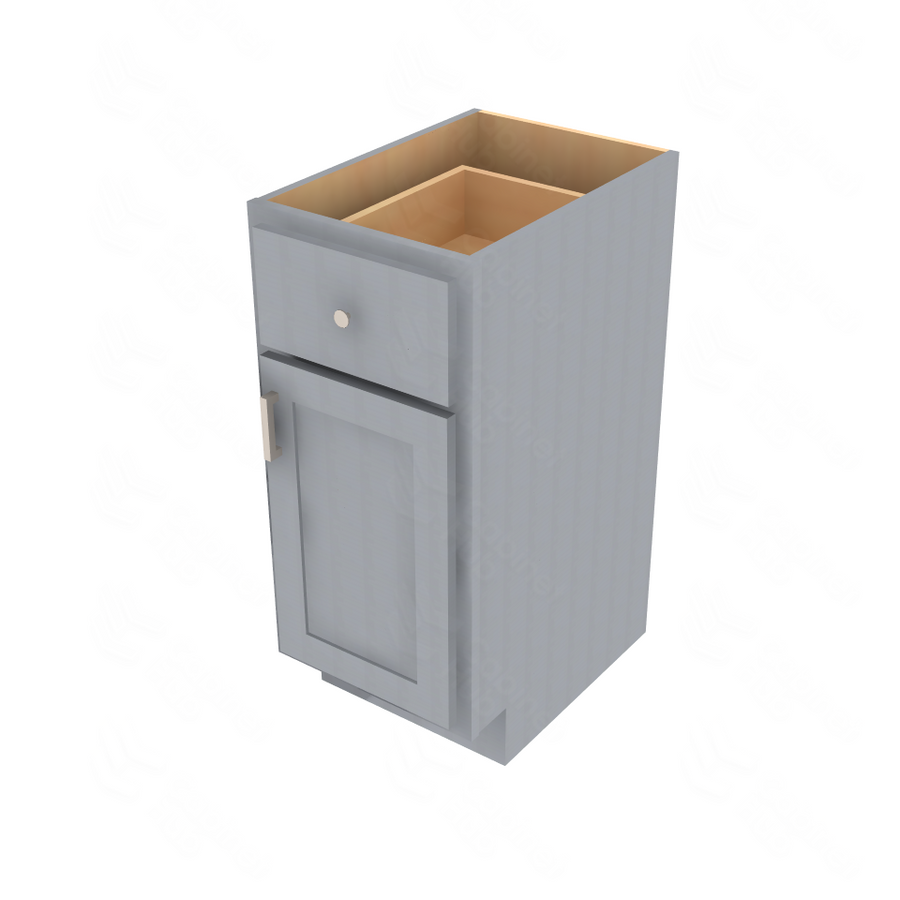 Essential Gray Single Door Base Vanity - 15" W x 21" D Default Title