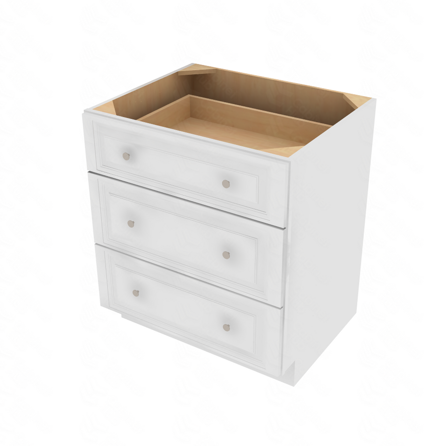Napa White Drawer Base Cabinet - 30" W x 34.5" H x 24" D 30" W