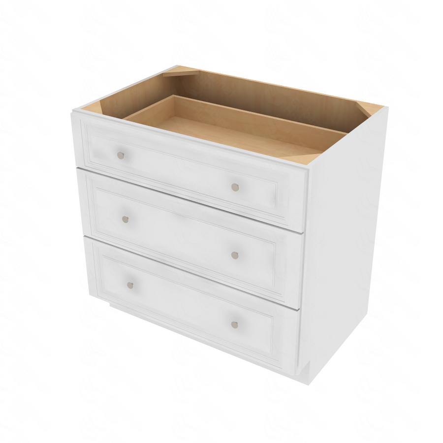 Napa White Drawer Base Cabinet - 36" W x 34.5" H x 24" D 36" W