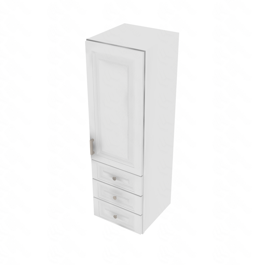 Napa White Wall Tower with 3 Drawers - 15" W x 48" H x 15" D 15" W