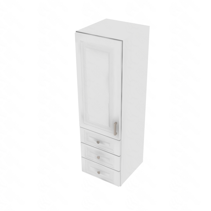 Napa White Wall Tower with 3 Drawers - 15" W x 48" H x 15" D 15" W