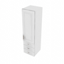 Napa White Wall Tower with 3 Drawers - 15" W x 54" H x 15" D 15" W