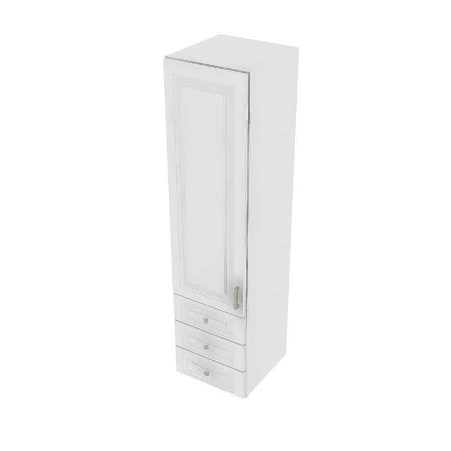 Napa White Wall Tower with 3 Drawers - 15" W x 60" H x 15" D 15" W