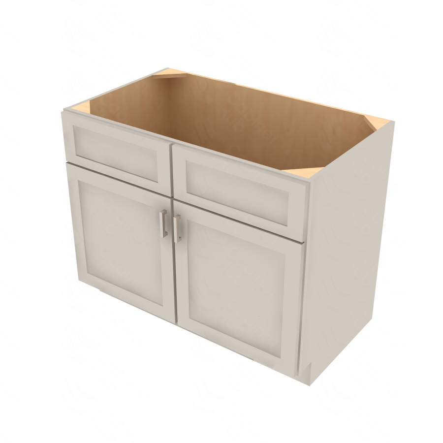 Shaker Sand Sink Base Cabinet with Center Stile - 42" W x 34.5" H x 24" D 42" W