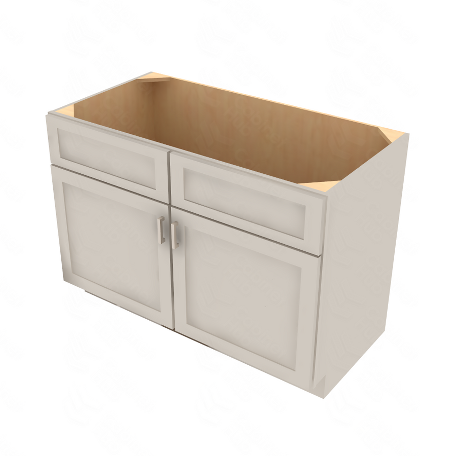 Shaker Sand Sink Base Cabinet with Center Stile - 48" W x 34.5" H x 24" D 48" W