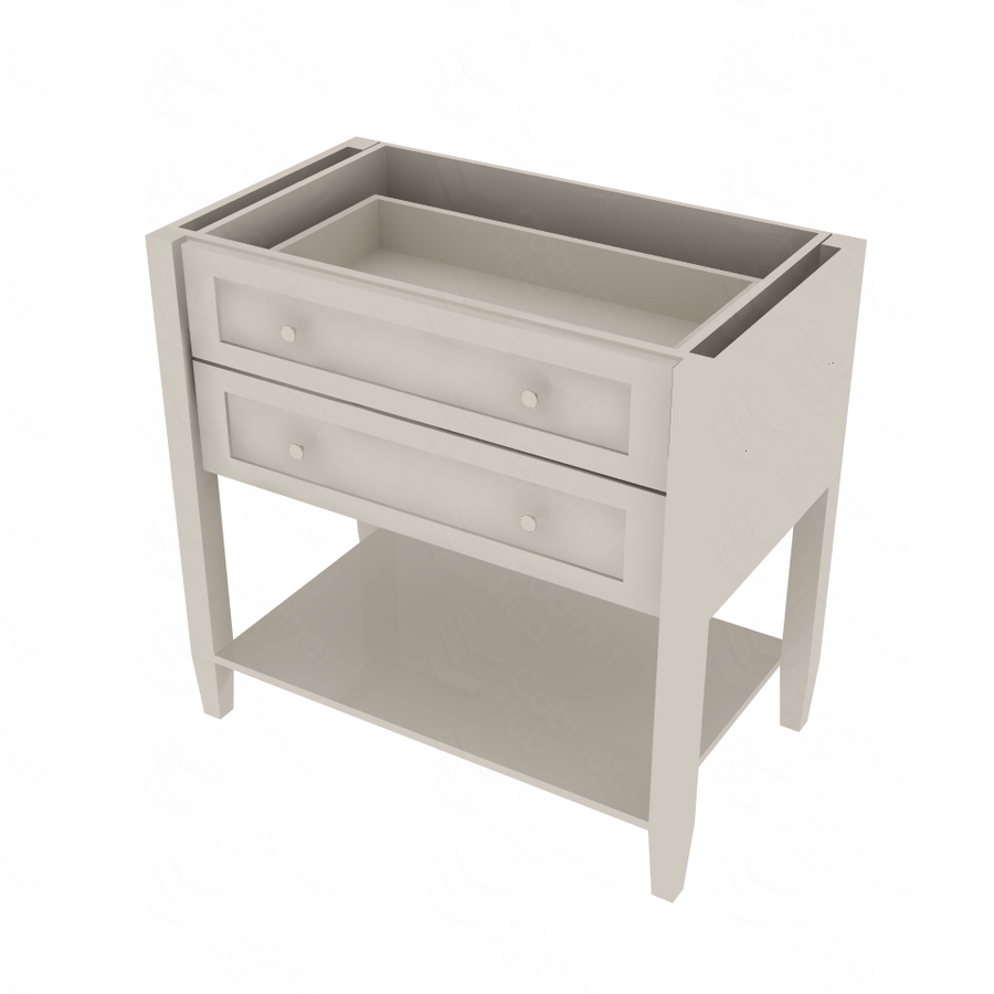 Shaker Sand Open Shelf Vanity Sink Base - 36" W x 34.5" H x 21" D 36" W