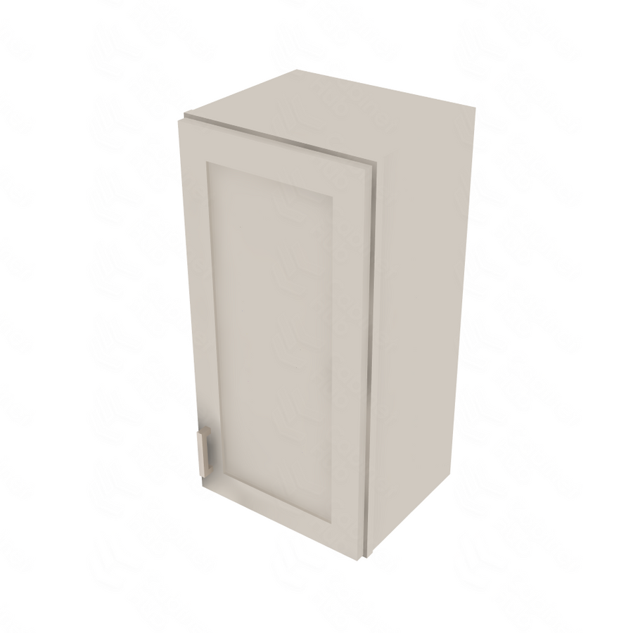Shaker Sand Single Door Wall Cabinet - 15" W x 30" H 15" W