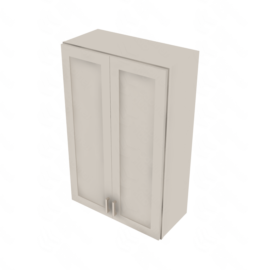 Shaker Sand Double Door Wall Cabinet - 27" W x 42" H x 12" D 27" W