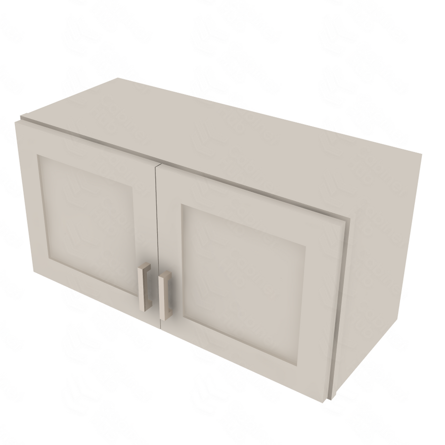 Shaker Sand Double Door Wall Cabinet - 30" W x 15" H 30" W