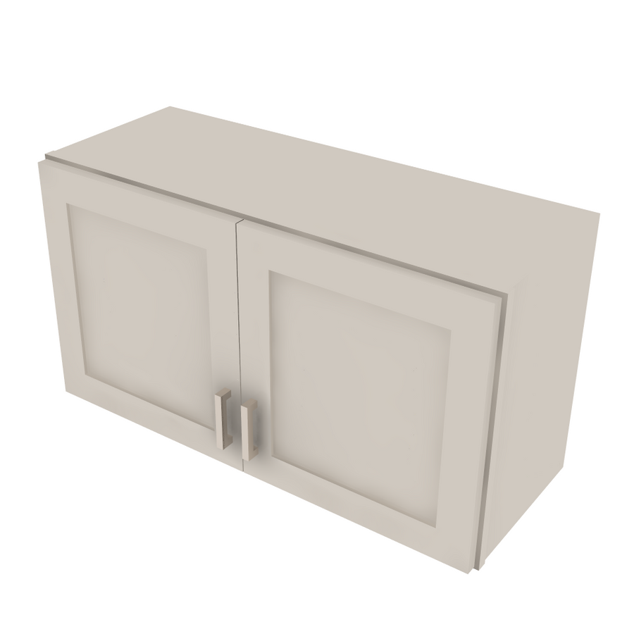 Shaker Sand Double Door Wall Cabinet - 30" W x 18" H x 12" D 30" W