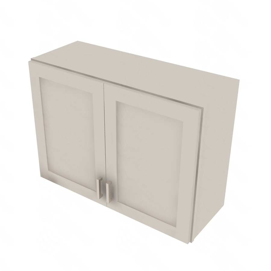 Shaker Sand Double Door Wall Cabinet - 30" W x 24" H x 12" D 30" W