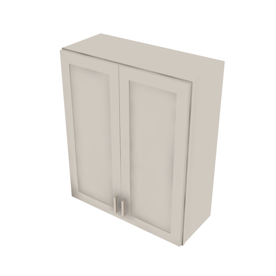 Shaker Sand Double Door Wall Cabinet - 30" W x 36" H x 12" D 30" W