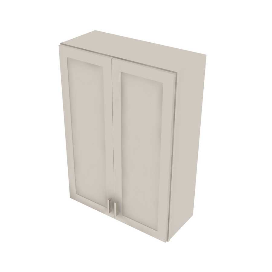 Shaker Sand Double Door Wall Cabinet - 30" W x 42" H x 12" D 30" W